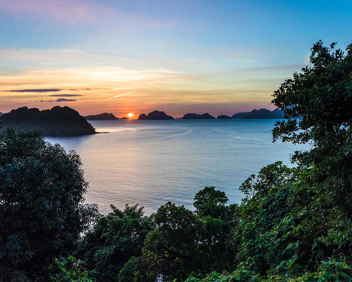 Sunset over El Nido Philippines