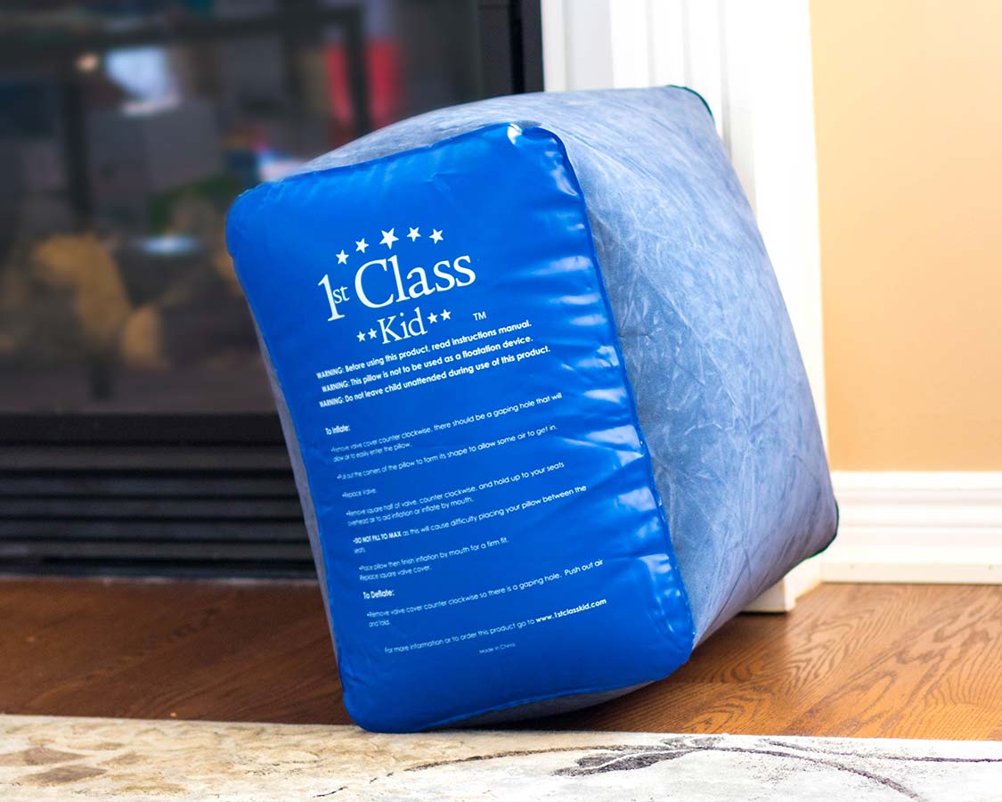 inflated 1st Class Kid Travel Pillow from side