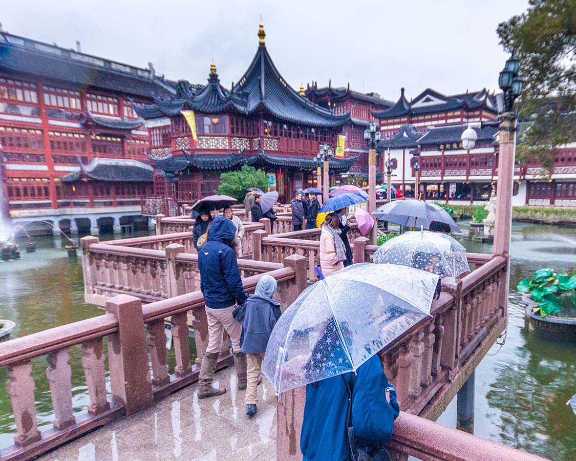 Angle bridges of old town Shanghai China