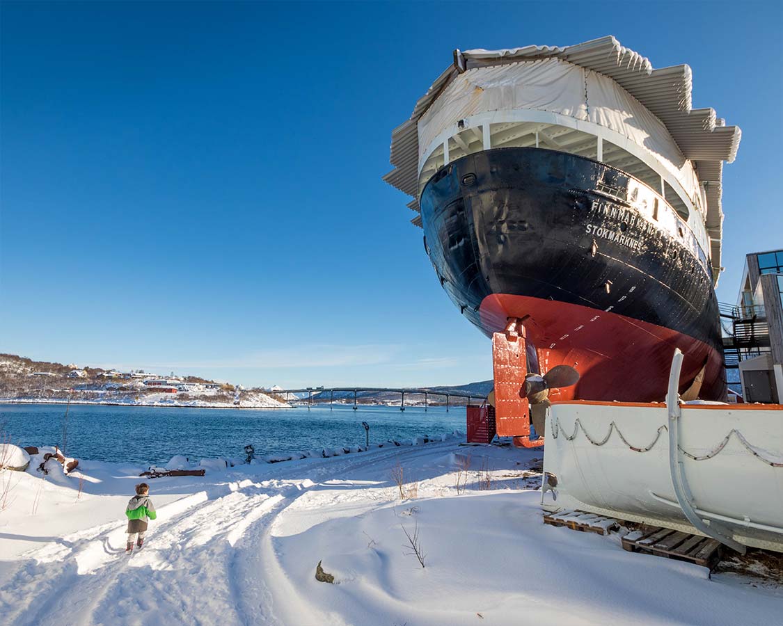 Hurtigruten MS Finnmarken in Stockmarknes Norway