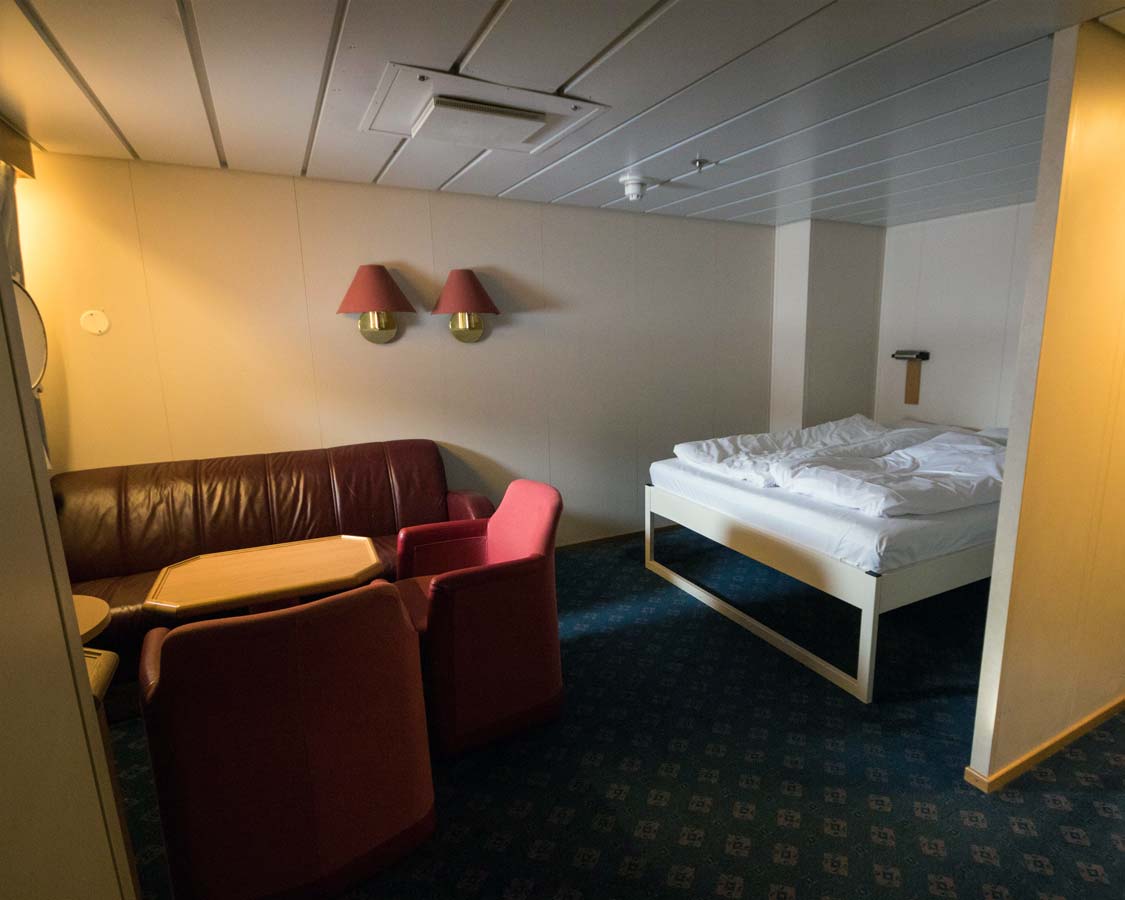 Hurtigruten double bed state room Norway Coastal Cruises