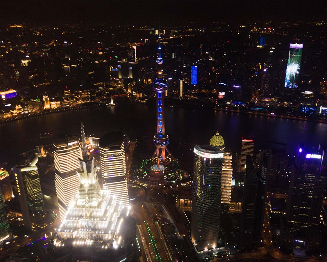 View from the World Financial Center in Shanghai China