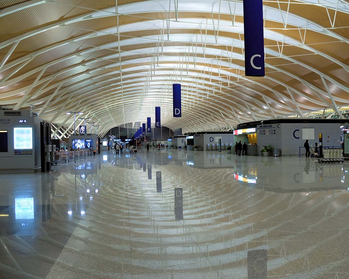 Shanghai Pudong International Airport arrivals area