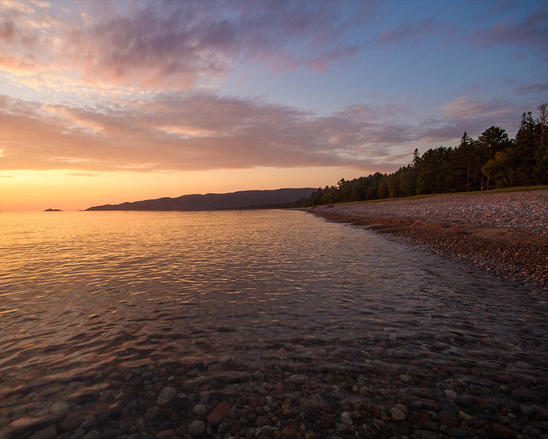 Agawa Bay Campground at Sunset in Lake Superior Provincial Park