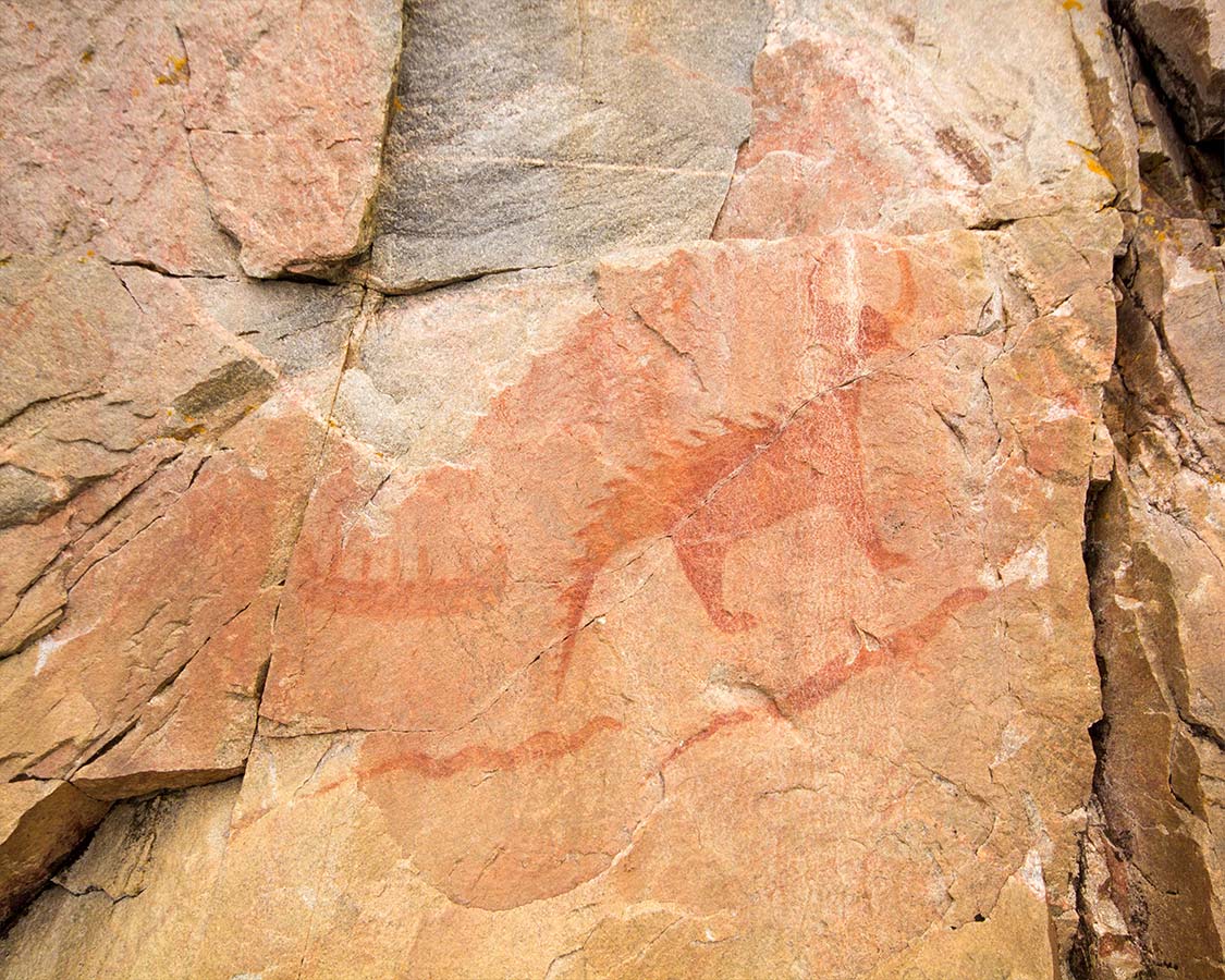 Lake Superior National Park Agawa Rock Pictographs close up