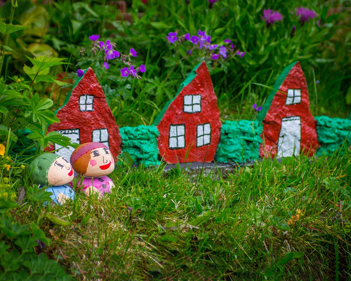 Iceland with kids Fairy houses at Petras Stone Collection