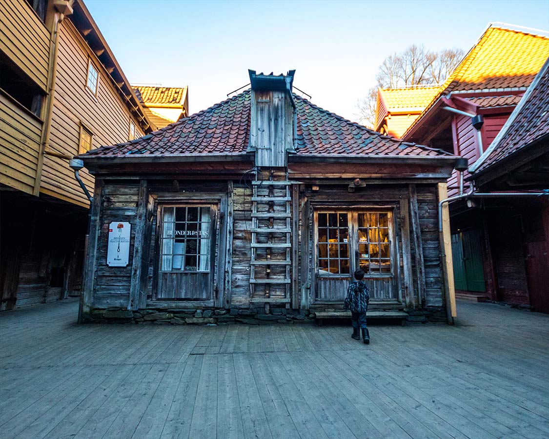 Buildings of Bryggen in Bergen Norway