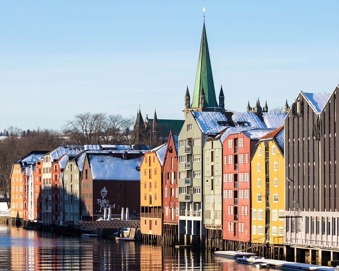 Norway winter travel Trondheim wharf