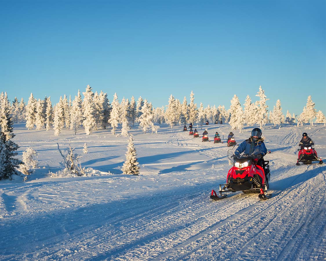 Snowmobiling in Saariselka Inari Finland