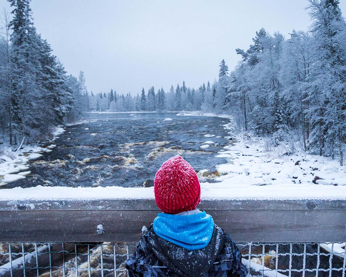 Winter hiking in Inari Finland