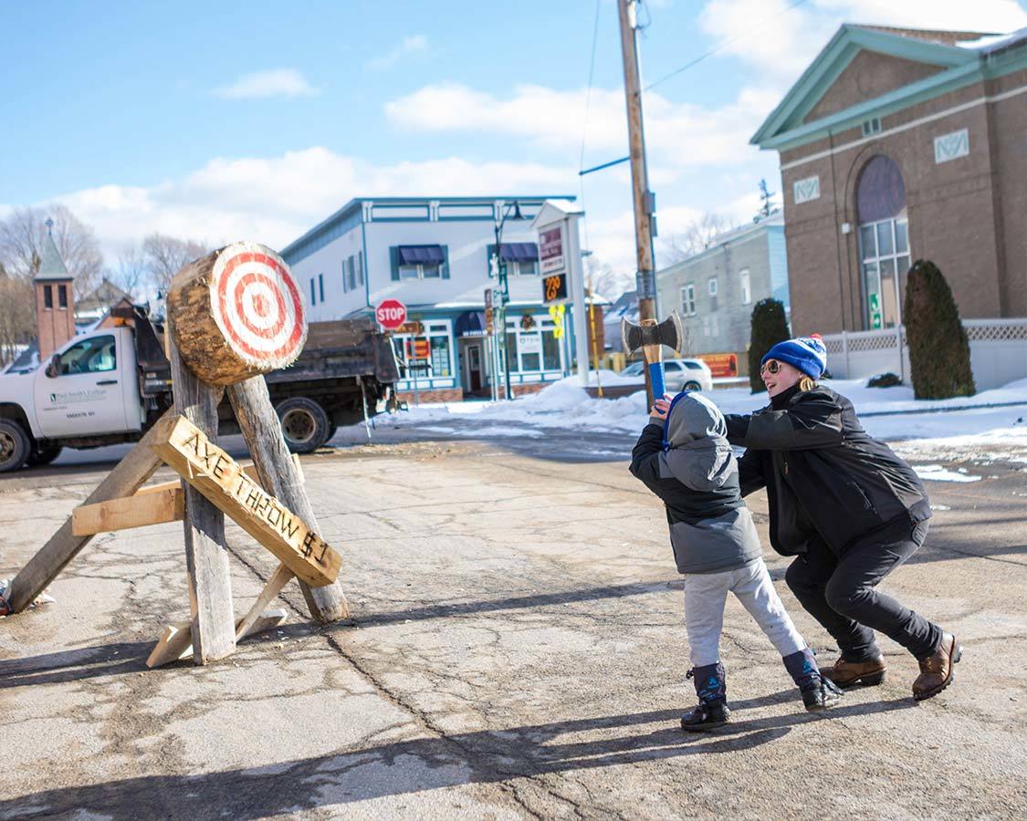 Tupper Lake New York Axe throwing at Big Tupper Brewing