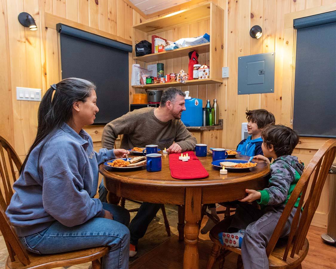 Winter cabins at Arrowhead Provincial Park