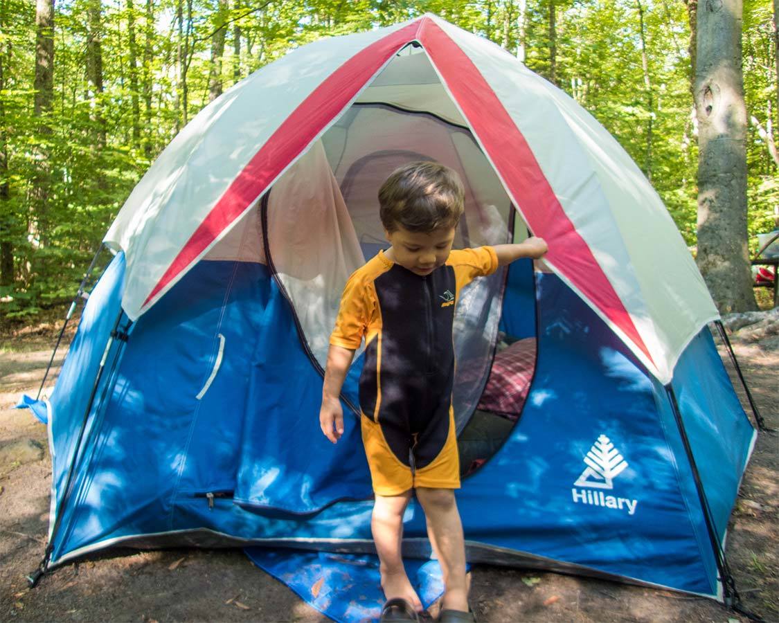 Tent camping with kids