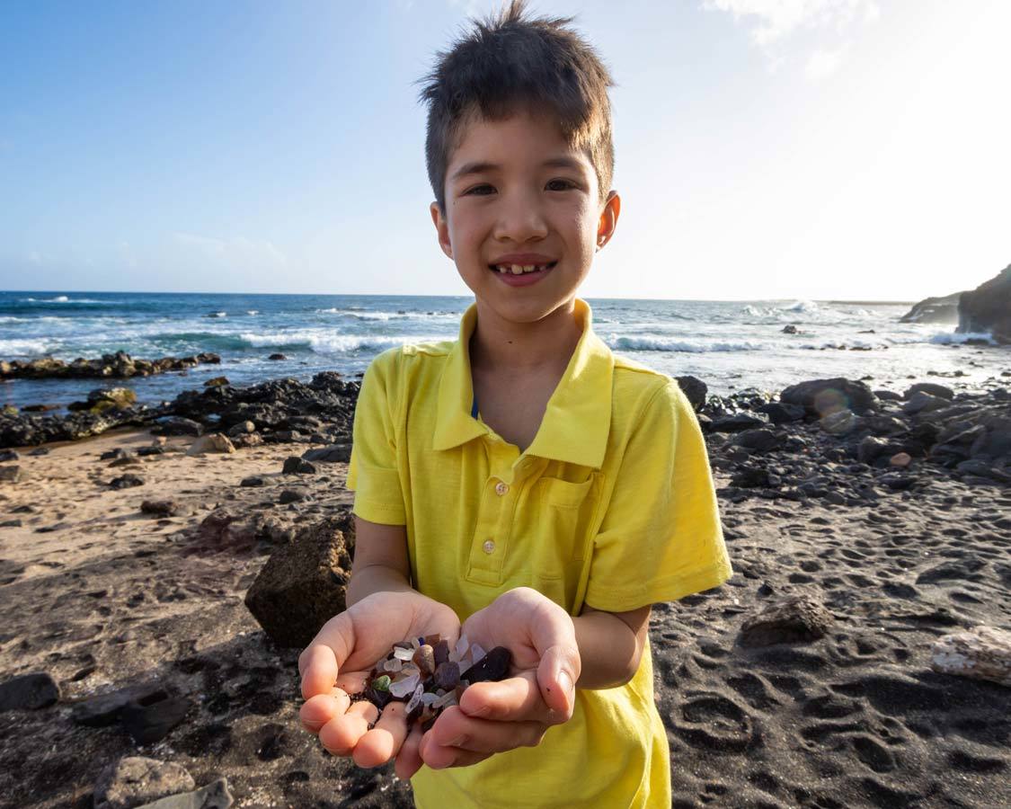 Aktivitäten in Kauai mit Kindern Glass Beach