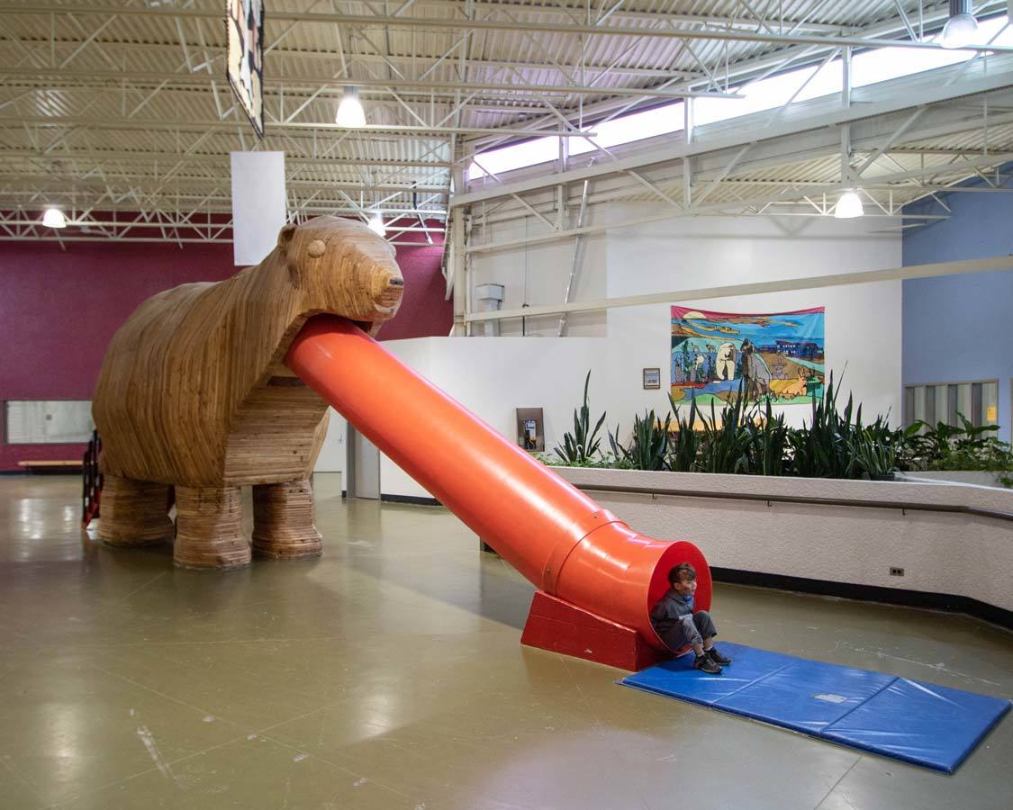 Polar Bear Slide at the Churchill Town Complex