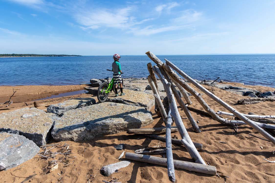 Biking the Blueberry Trail at Pointe Taillon Saguenay-Lac-St-Jean