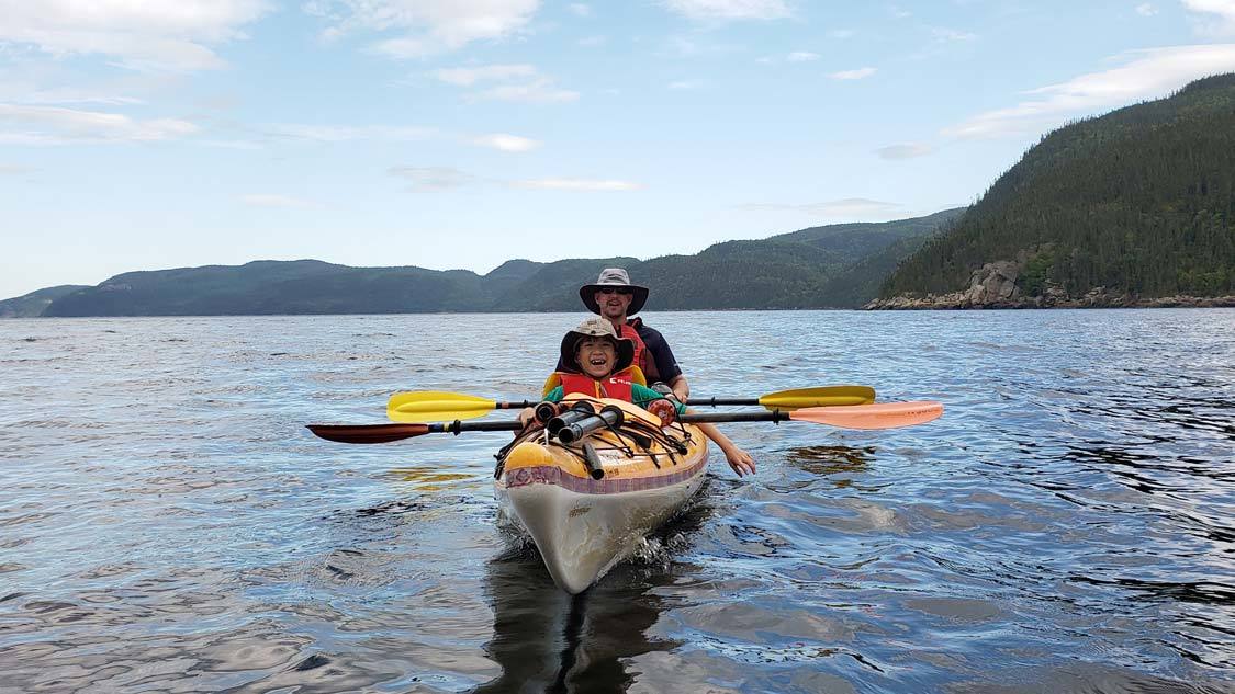 Kayaking Saguenay Fjord with kids