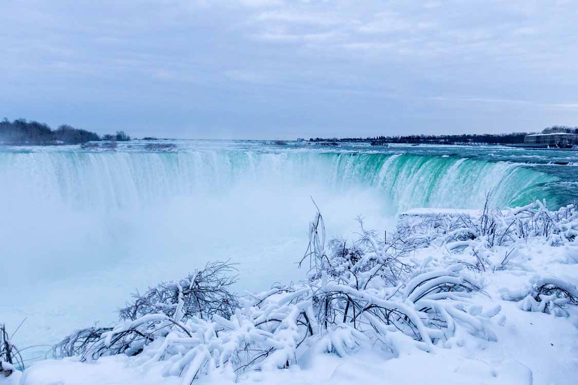 Frozen Niagara Falls in wintertime