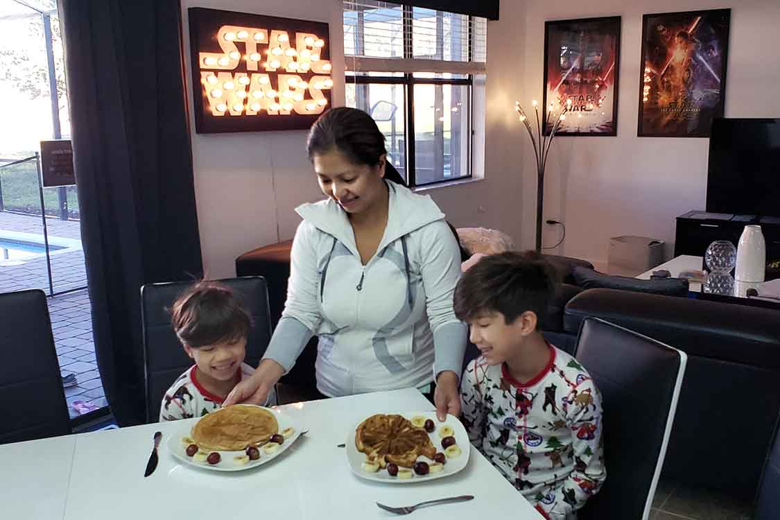 Star Wars waffles at Orlando Airbnb