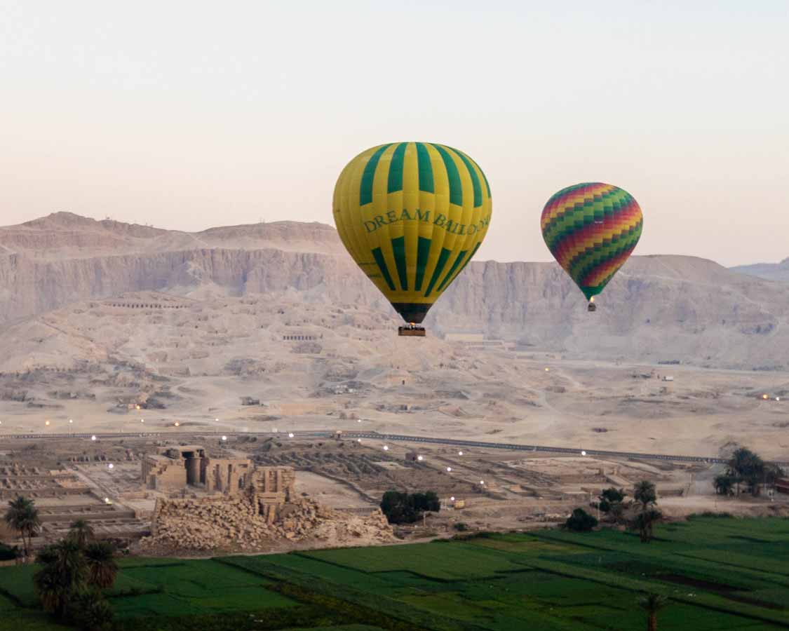 Valley of the Kings from a Hot Air Balloon over Luxor