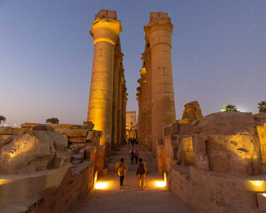 Luxor Temple Lit Up At Night