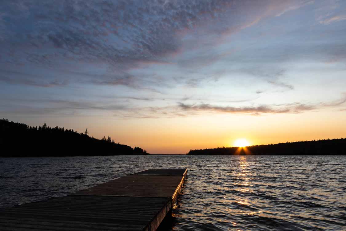 Sunsets from the pier on Clear Lake Manitoba