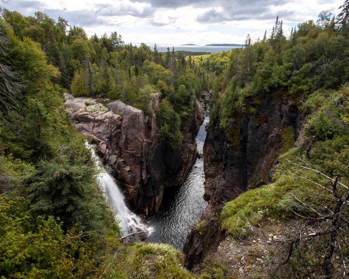 Aguasabon Falls things to see between Sault Ste Marie and Thunder Bay
