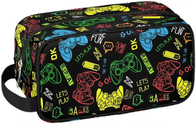 Kids video-game themed toiletry kit