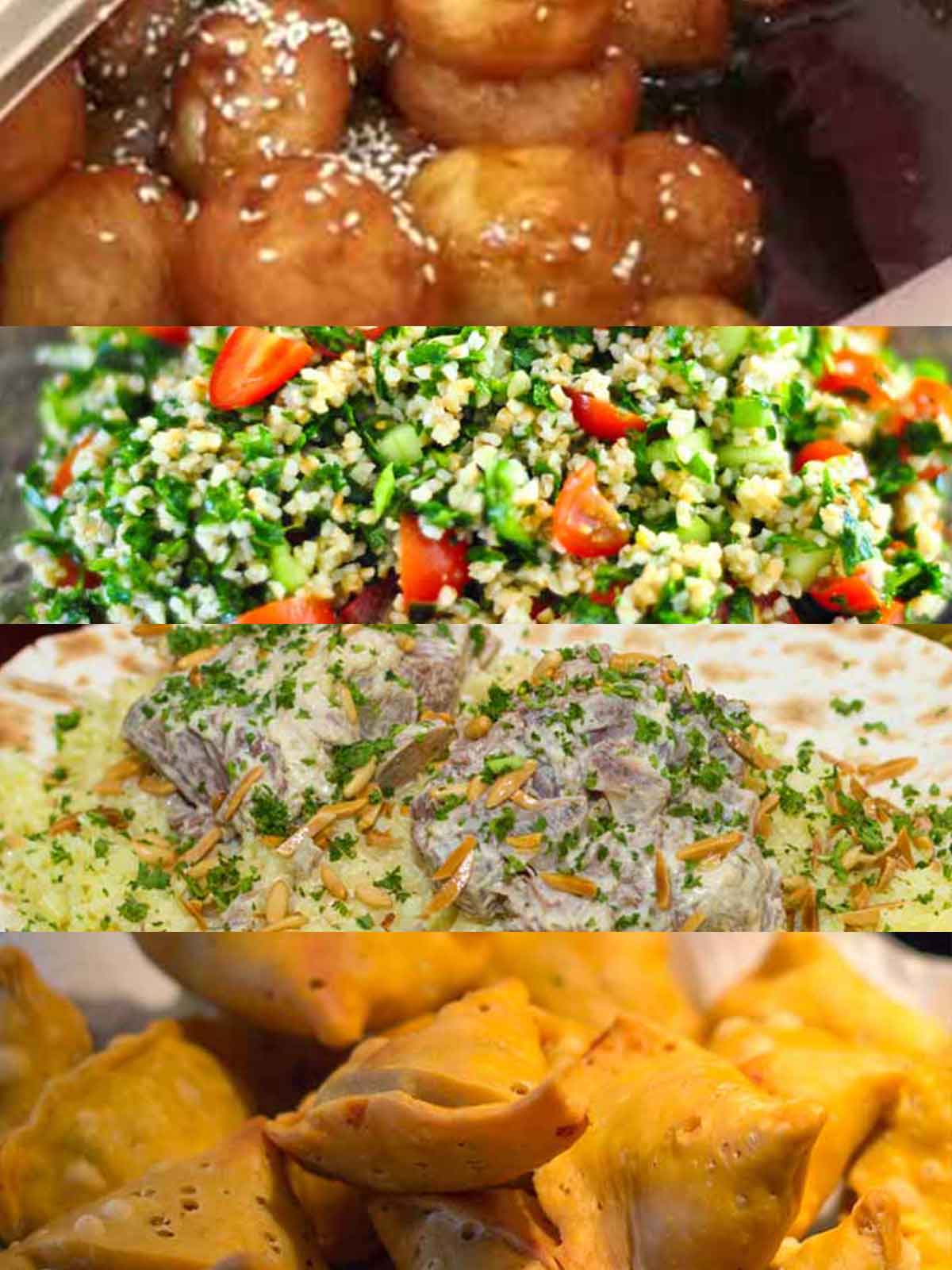 Collage of various Jordanian dishes