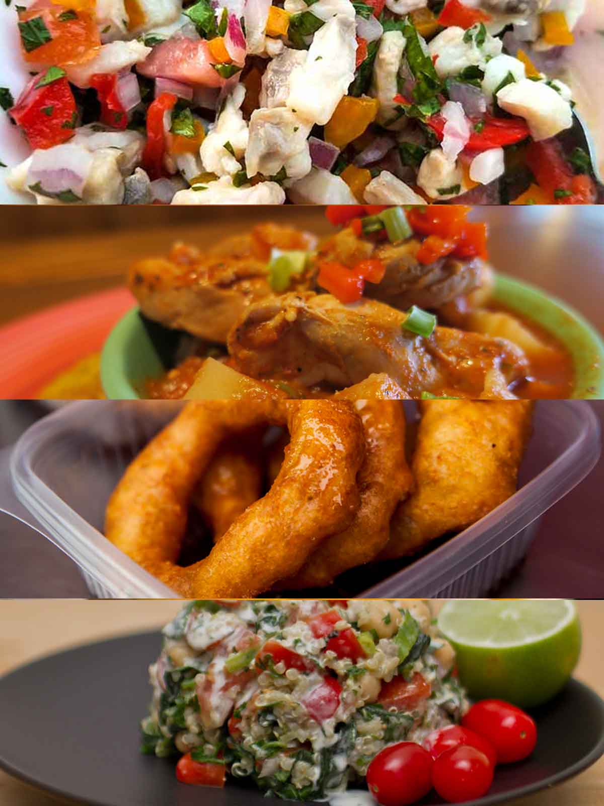 A collection of Peruvian dishes