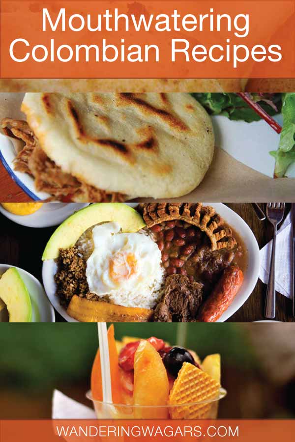 Collage of various Colombian recipes