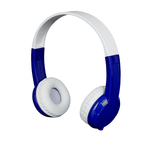 blue and white kids headphones