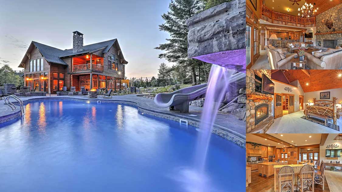 Perfect Lake Placid Mountain Airbnb rental with rock pool and waterfall