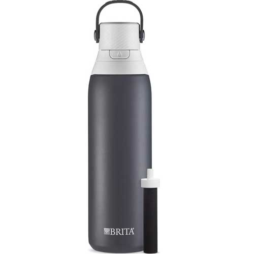 SurviMate Personal Water Filter Bottle with 2-Stage Integrated