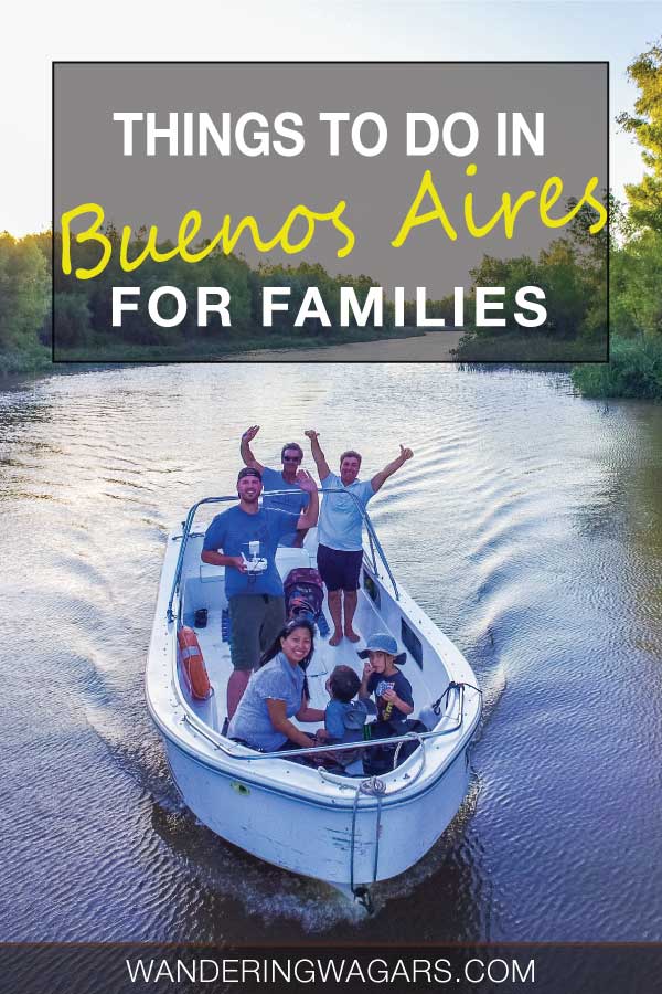 A family boating on the rivers near Buenos Aires