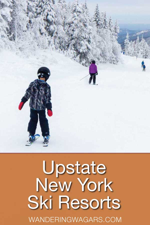 Boy skiing at a New York State ski resort