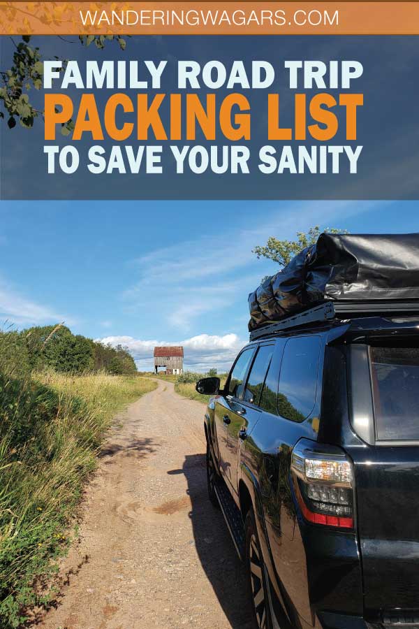 Family road trip packing list