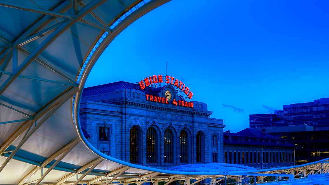 Denver train station, one of the best places to stay in Denver, Colorado