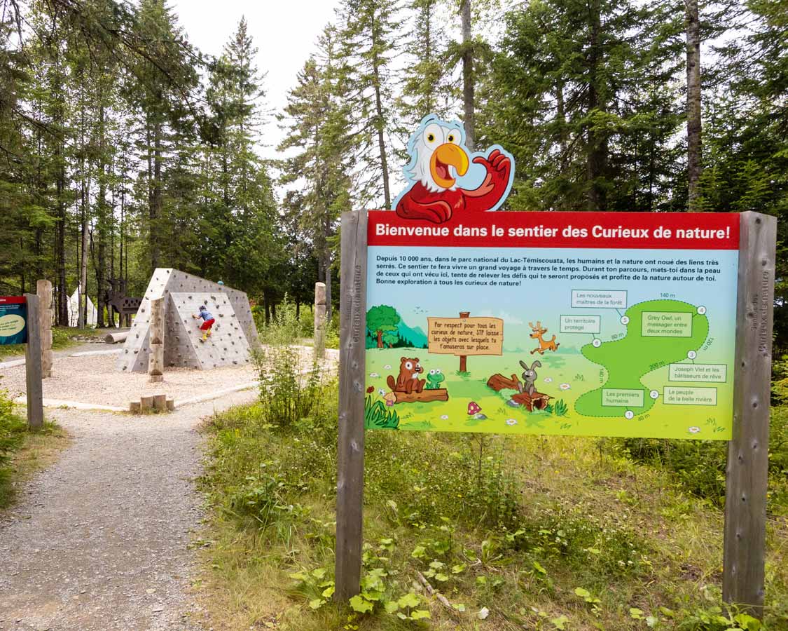 Kids nature trail in Lac Temiscouata National Park