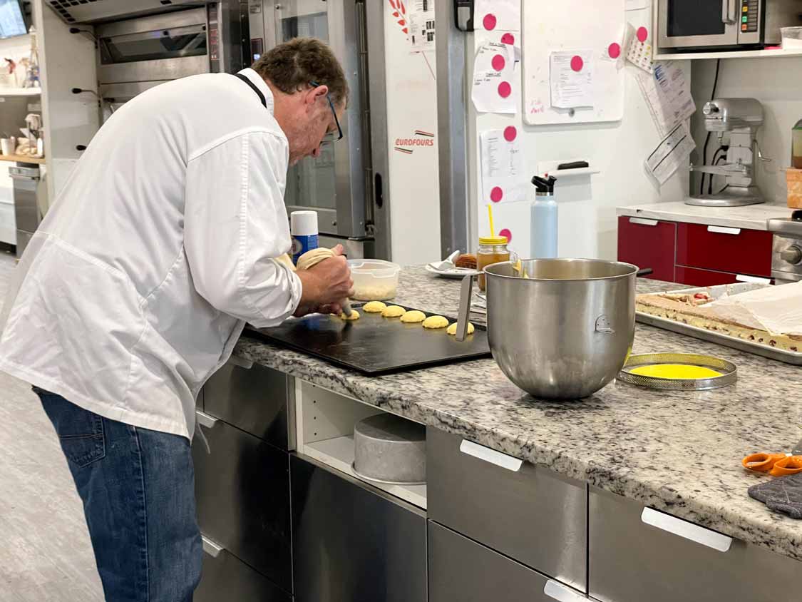 Pastry chef Olivier creates treats at Patisseries Gourmandises d'Olivier