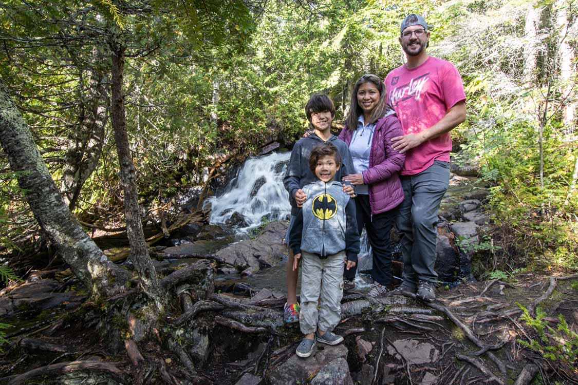 Visiting Rainbow Falls Ontario with kids