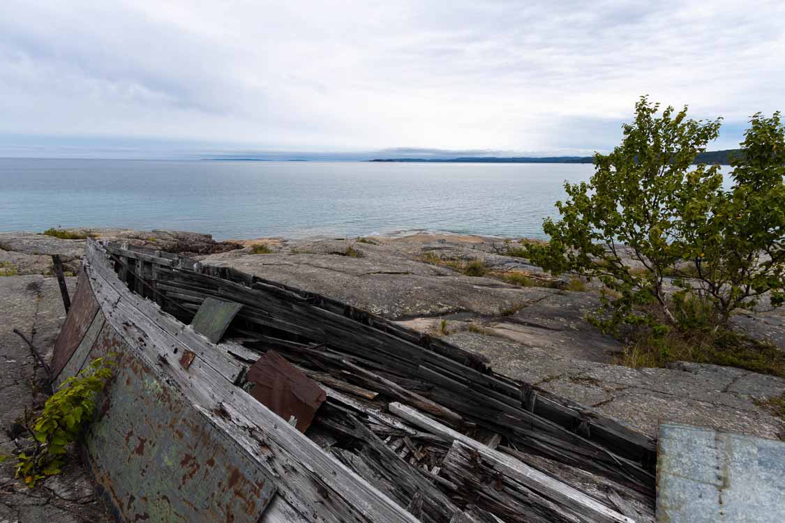 Lumber boat on the Point Trail