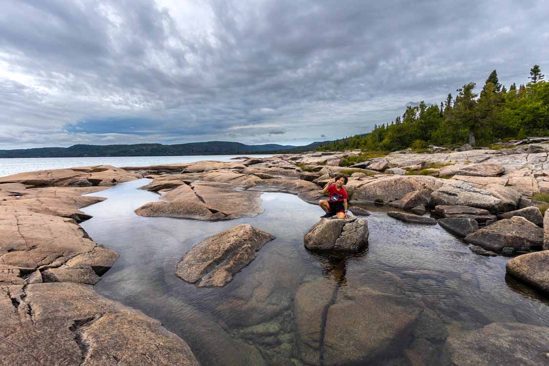 Camping Neys Provincial Park with kids