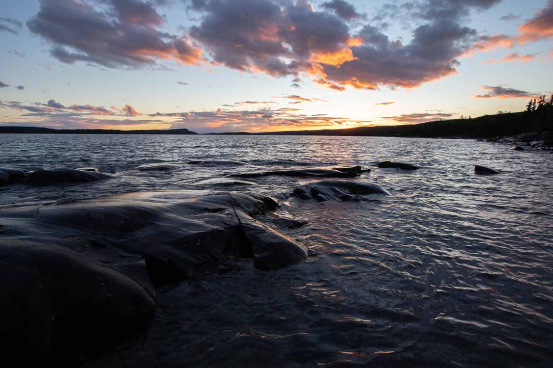 Sunset over Lake Superior from the Rossport Campground at Rainbow Falls Provincial Park