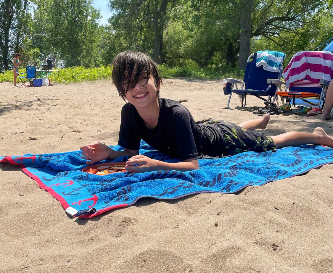 Boy on the Beach at Turkey Point Provincial Park