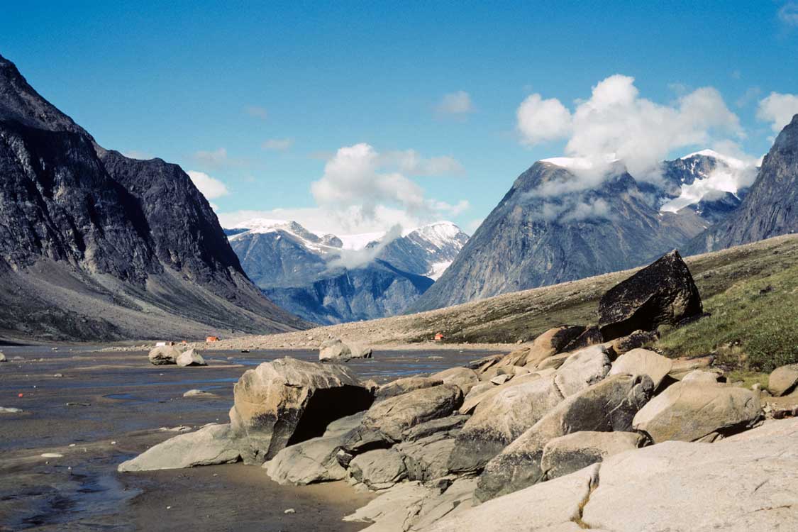 River in the mountains of Auyuittuq National Park in Nunavut