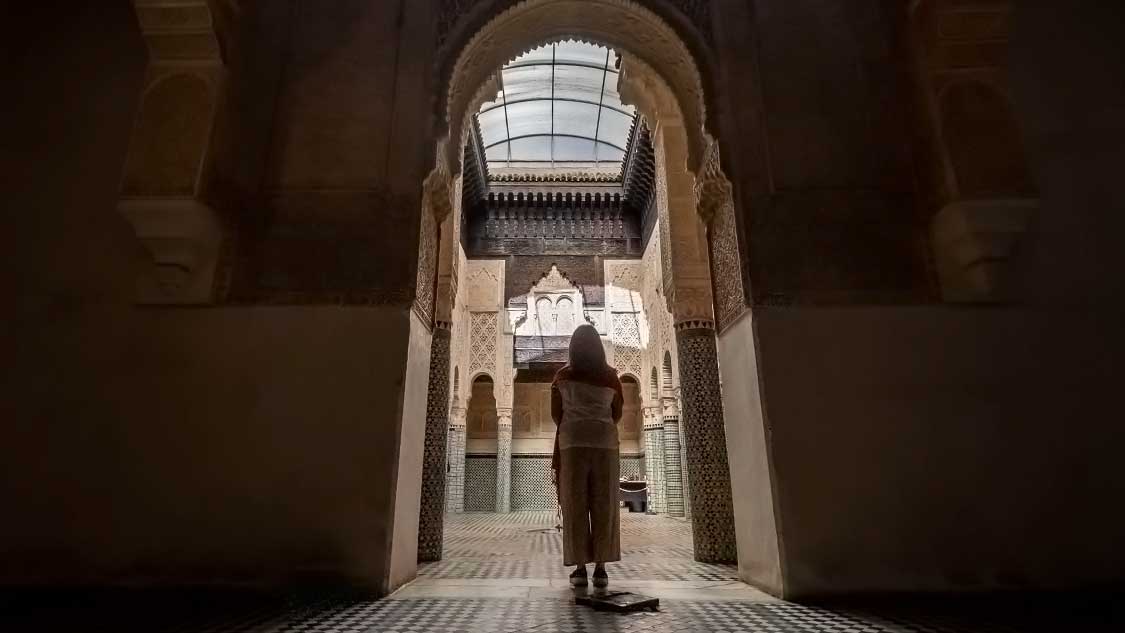 Visiting a mosque in Sale, Morocco