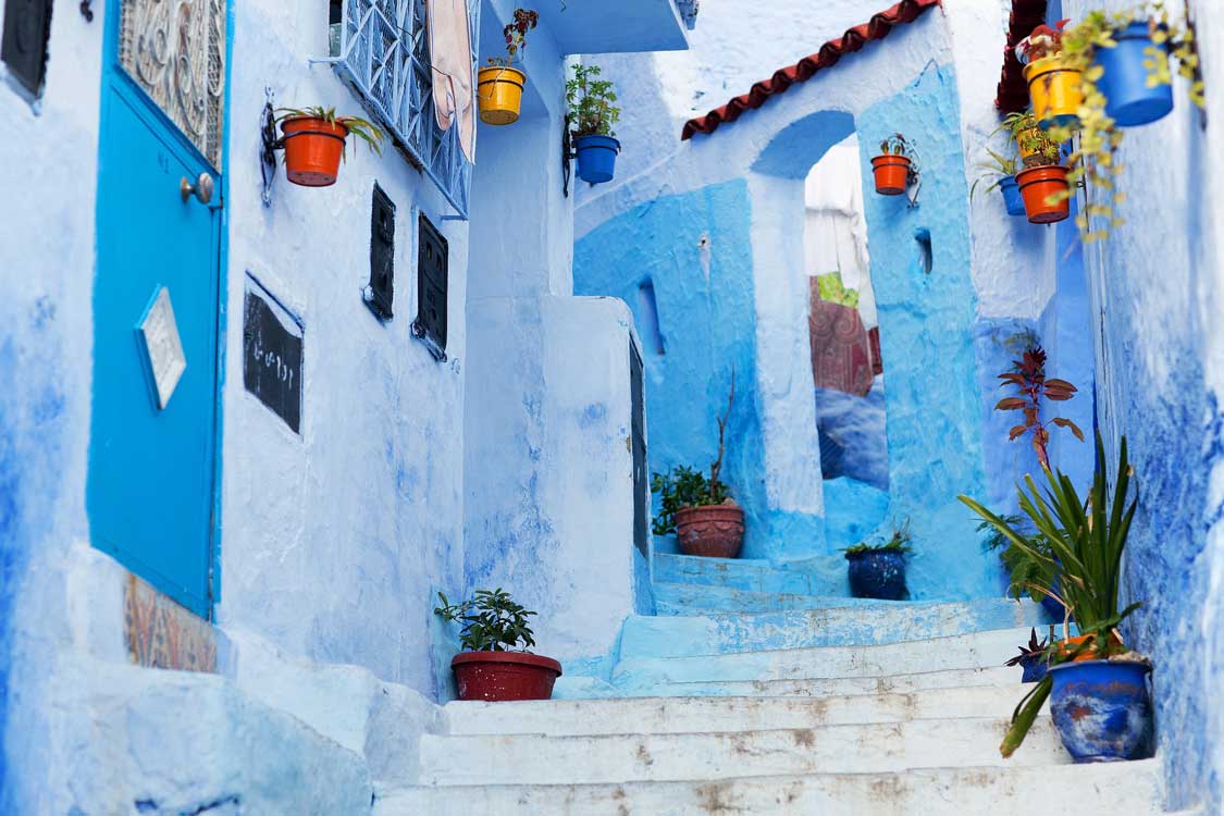 The blue buildings of Chefchaouen, Morocco