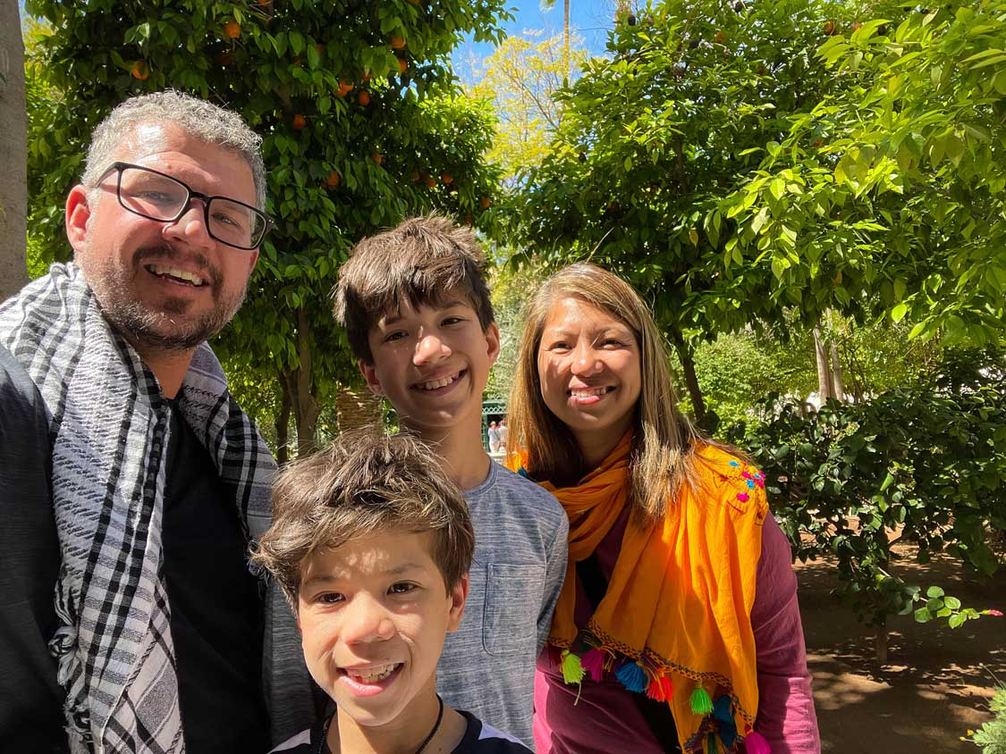 Family travel in Marrakech gardens
