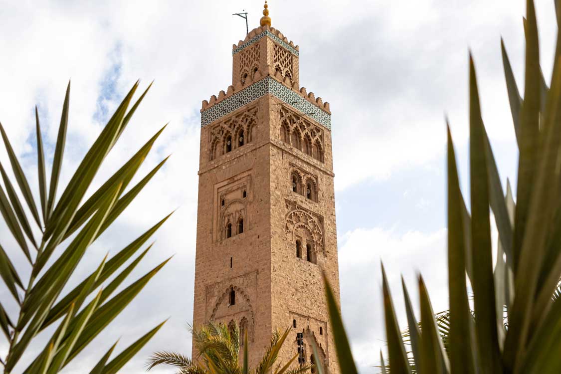 Koutoubia Mosque minaret in Marrakech for families